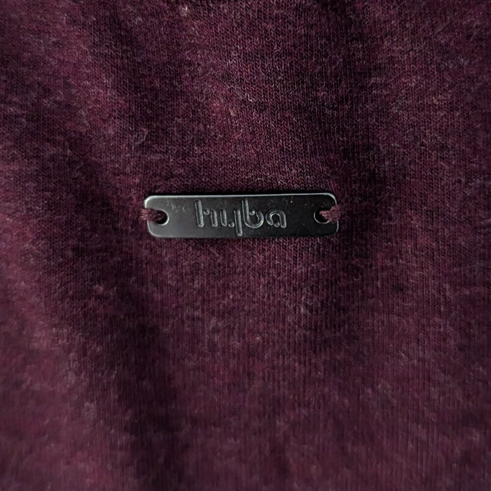 HYBA Stretchy Bodycon Dress sz L Short Sleeved Round Neck Deep Burgundy - Picture 5 of 8
